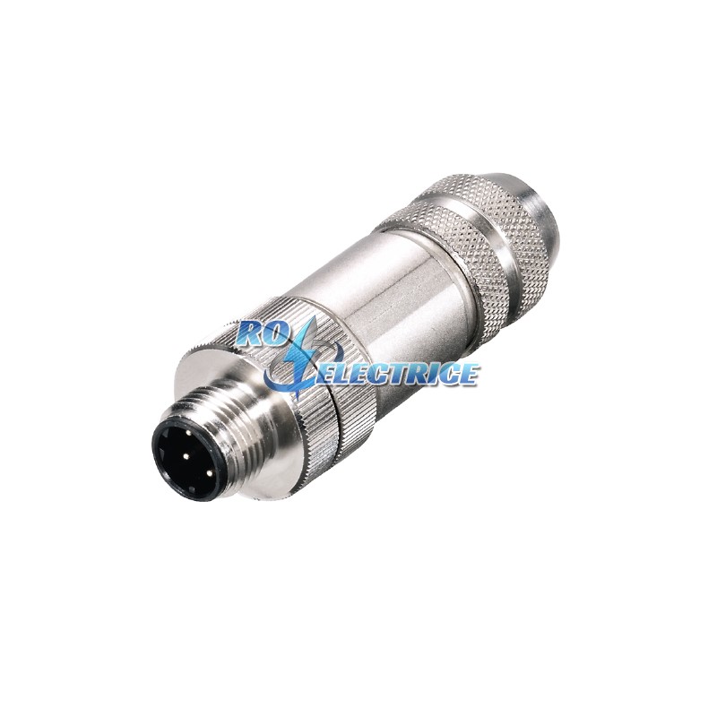 SAISM-4/8S-M12-4P D-COD; Sockets prefabricated to customer spec., Plugs prefabricated to customer spec., M12, pin, straight