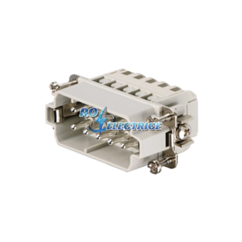 HDC HA 10 MT; HDC insert, Male, 250 V, 16 A, No. of poles: 10, Tension clamp connection, Size: 2