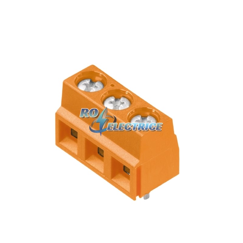 LS 5.08/03/90 3.5SN OR BX; PCB terminal, 5.08 mm, No. of poles: 3, 90?, Solder pin length: 3.5 mm, tinned, Orange, Clamping yoke connection, Clamp