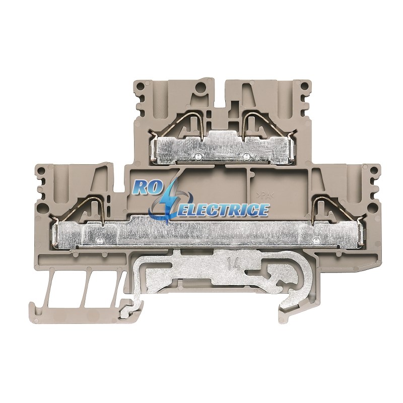 PDK 2.5/4L-PE; P-series, Feed-through terminal, Double-tier terminal, Rated cross-section: 4 mm?, PUSH IN, 