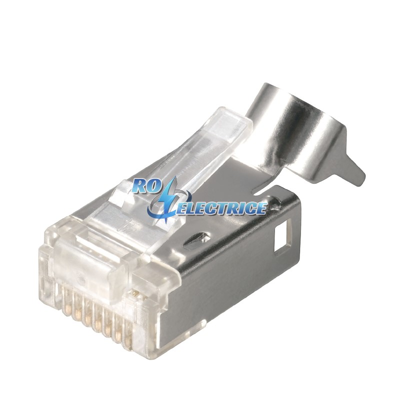 IE-PM-RJ45-TH; RJ45 crimp plug, Plug without bending protection sleeve, Cat.6A / Class EA (ISO/IEC 11801 2010)