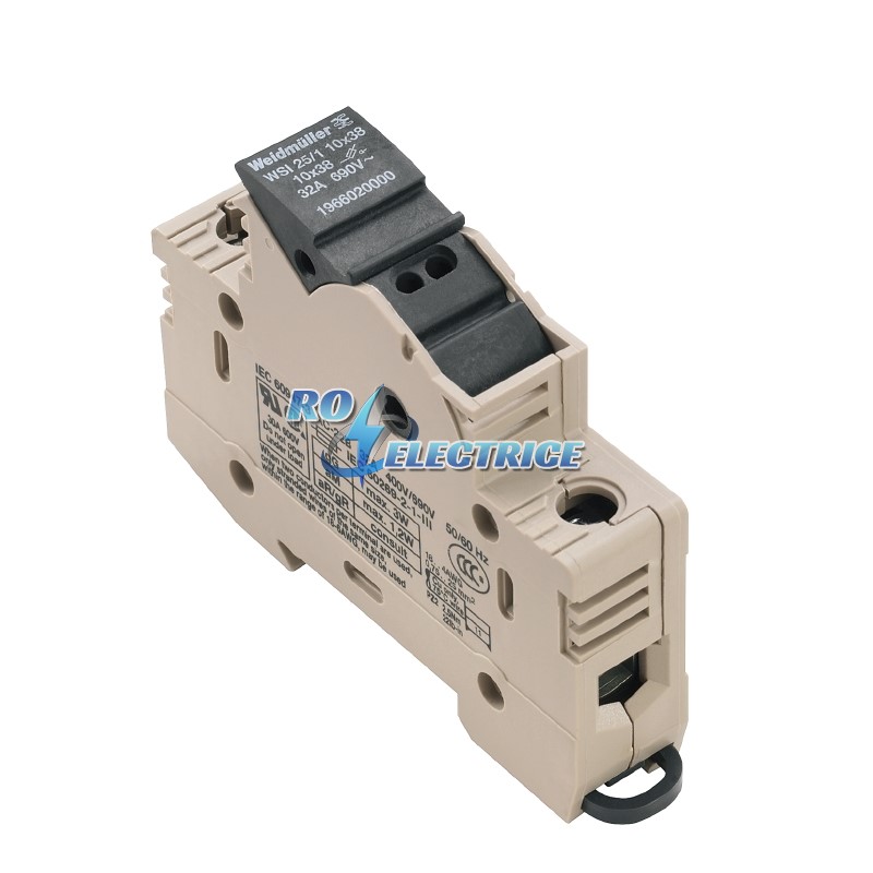 WSI 25/1 10x38; W-Series, Fuse terminal, Rated cross-section: 25 mm?, Screw connection, 