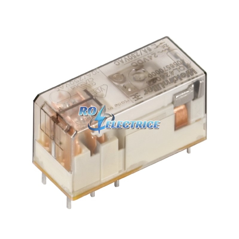 RCL424024; RIDERSERIES, Relais, No. of contacts: 2, CO contact, AgNi 90/10, Rated control voltage: 24 V DC, Continuous current: 8 A, Plug-in connectio
