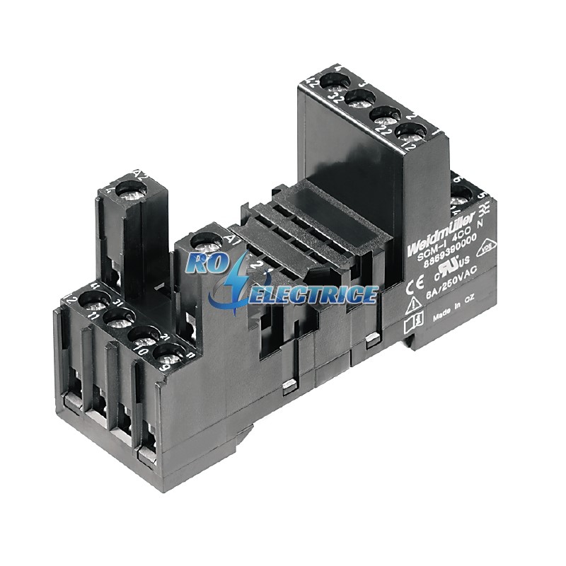 SCM-I 4CO N; RIDERSERIES, Relay base, Continuous current: 6 A, Screw connection