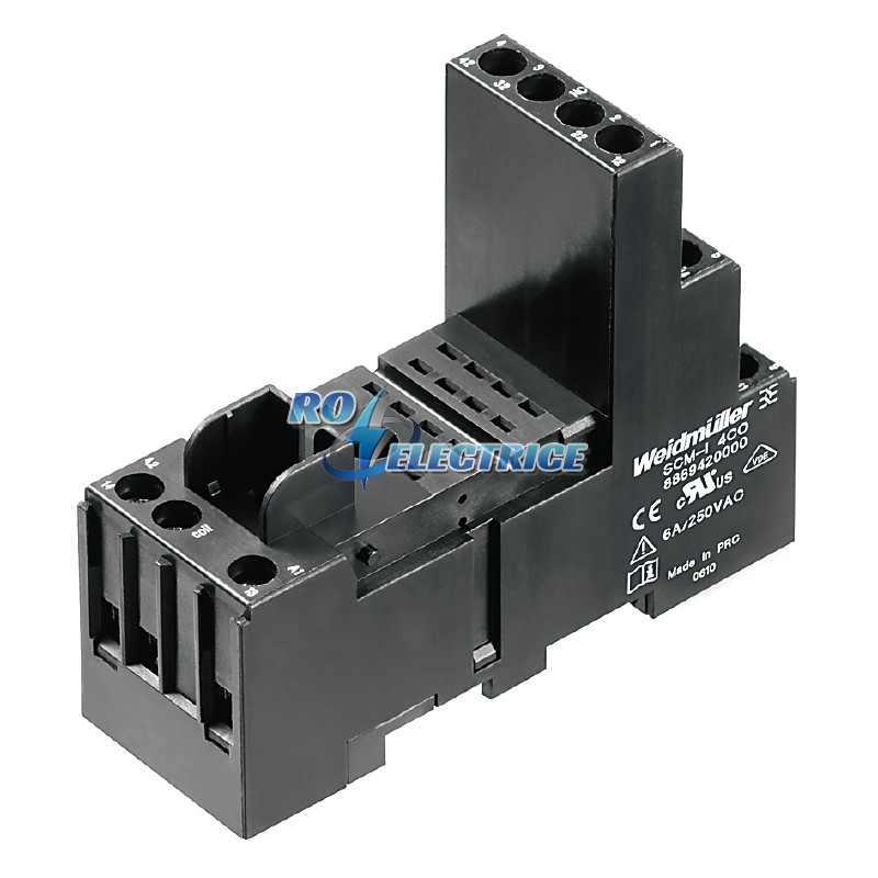 SCM-I 4CO; RIDERSERIES, Relay base, Continuous current: 6 A, Screw connection
