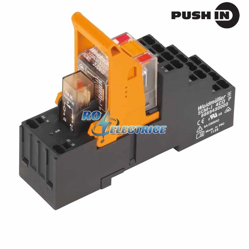RCMKITP-I 115VAC 4CO LD; RIDERSERIES, Relays, No. of contacts: 4, CO contact with test button, AgNi 90/10, Rated control voltage: 115 V AC, Continuous