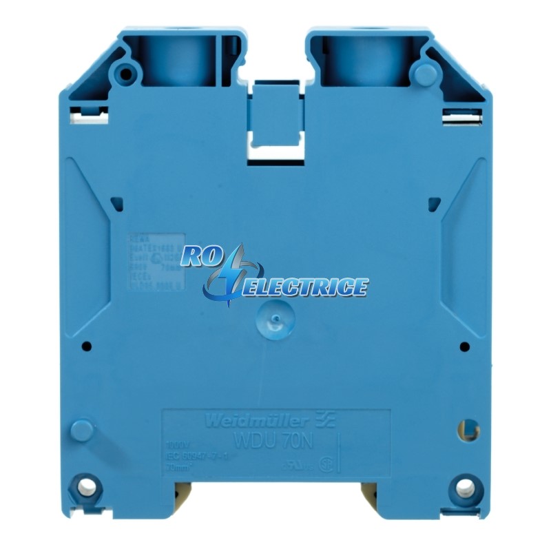 WDU 70N/35 BL; W-Series, Feed-through terminal, Rated cross-section: 70 mm?, Screw connection, Direct mounting, Blue